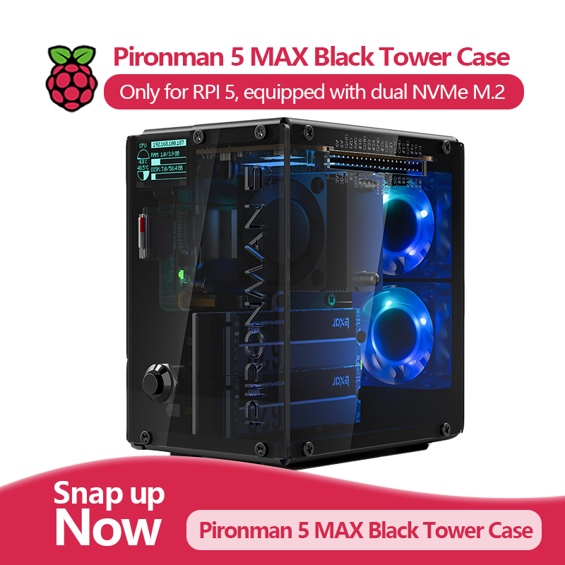 Pironman 5 MAX, Black Tower Ca - đánh giá và giá Argon One V3 M.2 Nvme Case